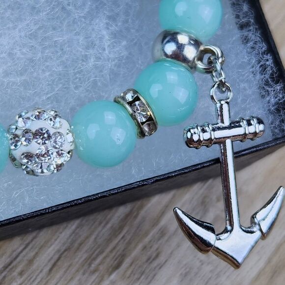🔹️NWOT Aqua Bead & Nautical Charms Bracelet - Picture 7 of 14